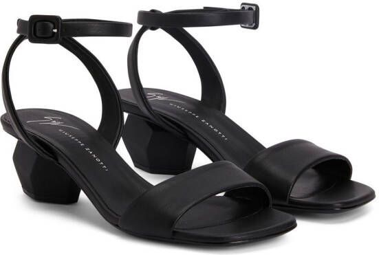 Giuseppe Zanotti Rozalie Strap block-heel sandals Black