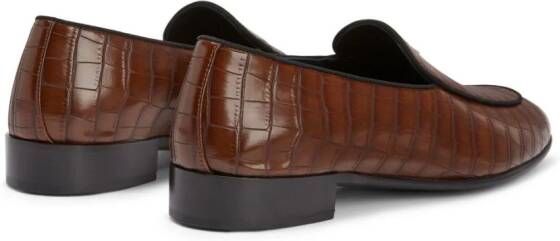 Giuseppe Zanotti Rudolph crocodile-effect leather loafers Brown