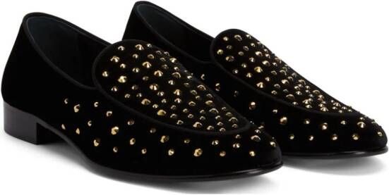 Giuseppe Zanotti Rudolph crystal-embellished leather loafers Black