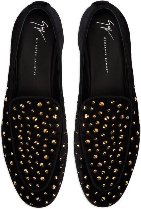 Giuseppe Zanotti Rudolph crystal-embellished leather loafers Black