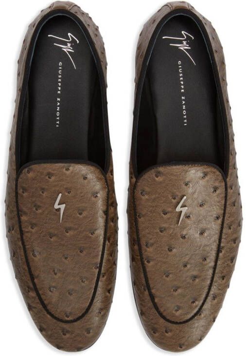 Giuseppe Zanotti Rudolph logo-plaque leather loafers Brown