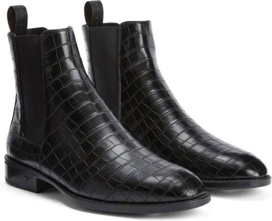 Giuseppe Zanotti Ryim crocodile-effect boots Black