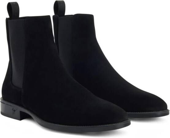 Giuseppe Zanotti Ryim elasticated-panel velvet boots Black