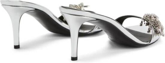Giuseppe Zanotti Sabry 70mm crystal-embellished mules Silver