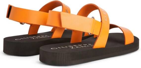 Giuseppe Zanotti Saiph flat leather sandals Black