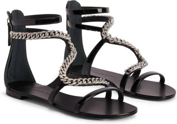 Giuseppe Zanotti Samantha chain-detail flat sandals Black
