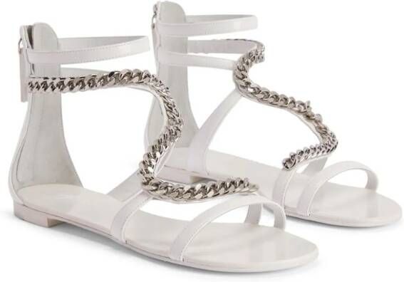Giuseppe Zanotti Samantha chain-link leather sandals White