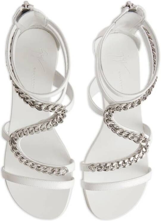 Giuseppe Zanotti Samantha chain-link leather sandals White