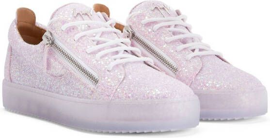 Giuseppe Zanotti sequin-embellished low-top sneakers Pink