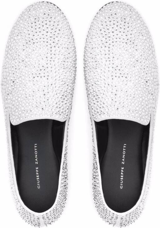 Giuseppe Zanotti Seymour crystal-embellished loafers White