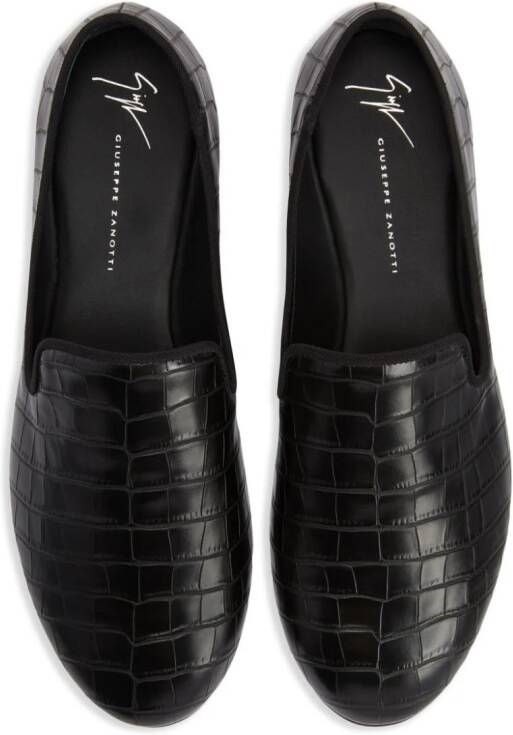 Giuseppe Zanotti Seymour embossed leather loafers Black