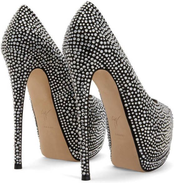 Giuseppe Zanotti Sharon 140mm rhinestone-embellished heels Black