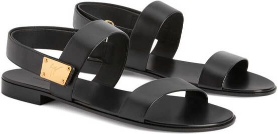Giuseppe Zanotti Shaun logo-plaque sandals Black