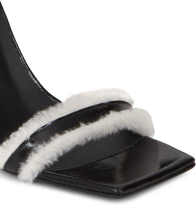 Giuseppe Zanotti shearling-trimmed sandals Black