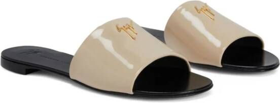 Giuseppe Zanotti Shirley leather slides Neutrals