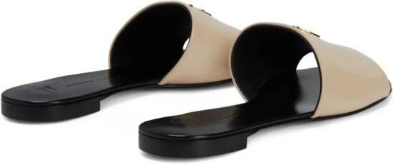 Giuseppe Zanotti Shirley leather slides Neutrals