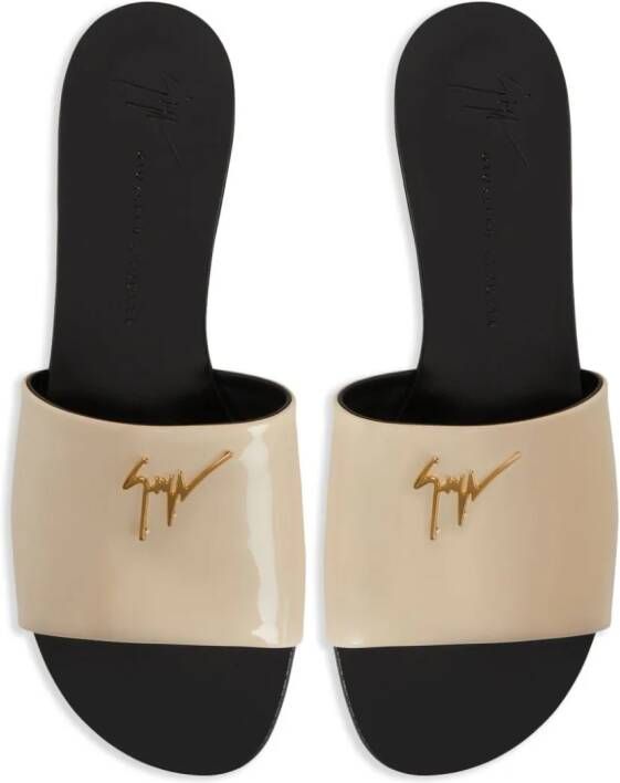 Giuseppe Zanotti Shirley leather slides Neutrals