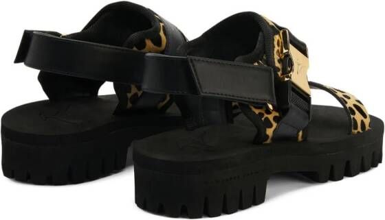 Giuseppe Zanotti Shyan animal-print suede chunky sandals Black