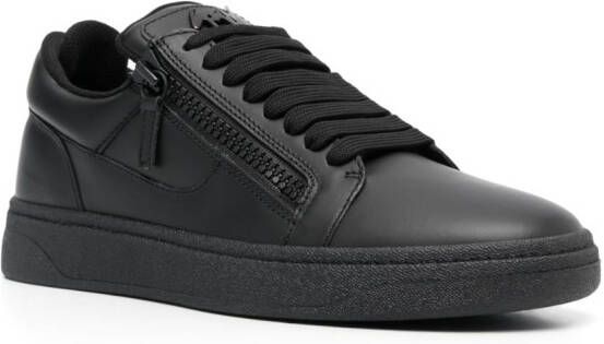 Giuseppe Zanotti side-zip leather low-top sneakers Black