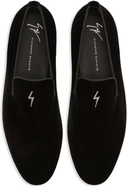 Giuseppe Zanotti slip-on velvet loafers Black