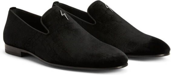 Giuseppe Zanotti slip-on velvet loafers Black