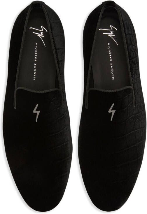 Giuseppe Zanotti slip-on velvet loafers Black