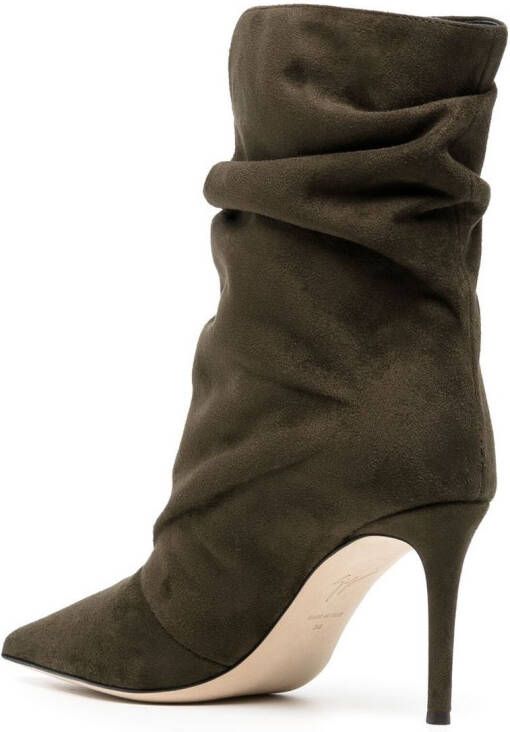 Giuseppe Zanotti slouchy suede 85mm boots Green