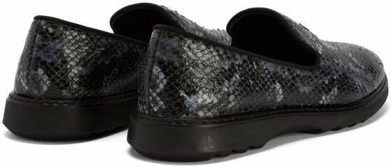 Giuseppe Zanotti snake-print loafers Black