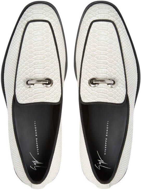 Giuseppe Zanotti snakeskin-effect leather loafers White