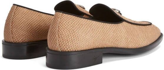 Giuseppe Zanotti snakeskin leather loafers Brown