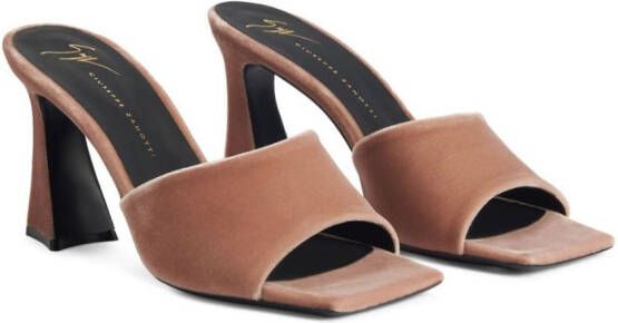 Giuseppe Zanotti Solhene 85mm velvet sandals Brown