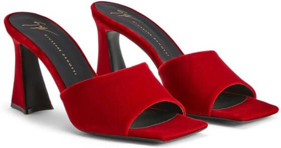 Giuseppe Zanotti Solhene 85mm velvet sandals Red