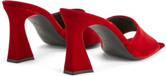 Giuseppe Zanotti Solhene 85mm velvet sandals Red