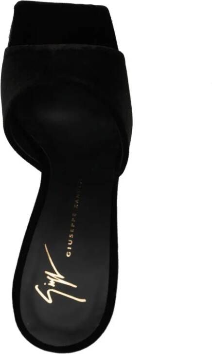 Giuseppe Zanotti Solhene 90mm velvet-effect sandals Black