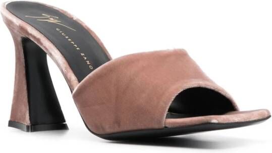 Giuseppe Zanotti Solhene 90mm velvet-effect sandals Neutrals