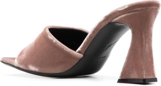 Giuseppe Zanotti Solhene 90mm velvet-effect sandals Neutrals
