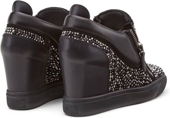 Giuseppe Zanotti Sonya rhinestone-embellished wedge sneakers Black