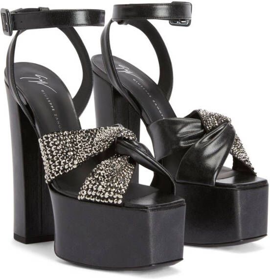 Giuseppe Zanotti Souree 150mm crystal-embellished sandals Black