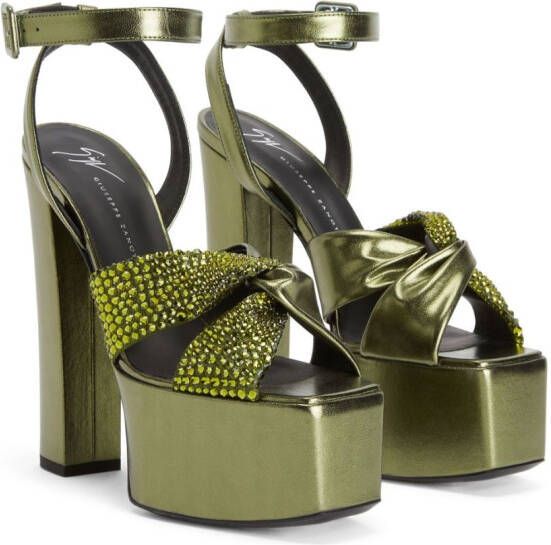 Giuseppe Zanotti Souree 150mm crystal-embellished sandals Green