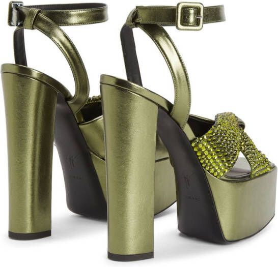 Giuseppe Zanotti Souree 150mm crystal-embellished sandals Green