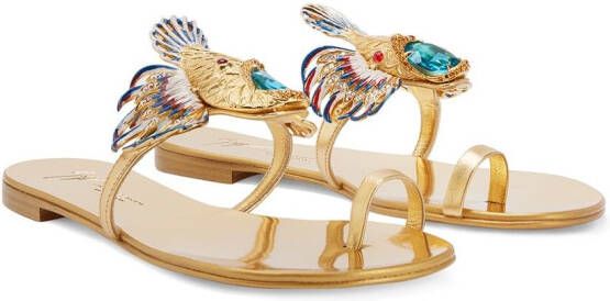 Giuseppe Zanotti Spipiott embellished metallic sandals Gold