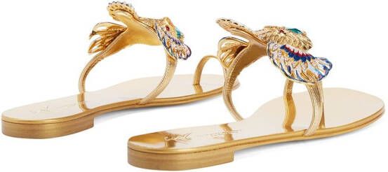 Giuseppe Zanotti Spipiott embellished metallic sandals Gold