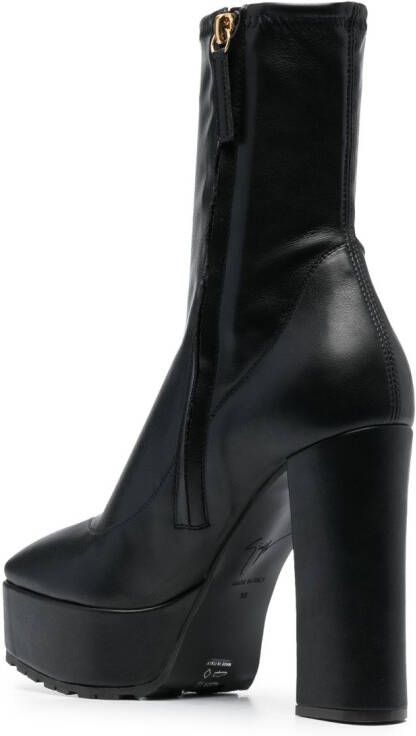 Giuseppe Zanotti square-toe 115mm platform boots Black