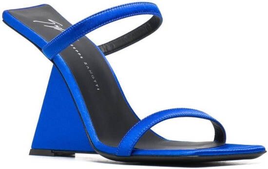Giuseppe Zanotti square-toe sculpted-heel sandal Blue