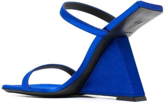 Giuseppe Zanotti square-toe sculpted-heel sandal Blue