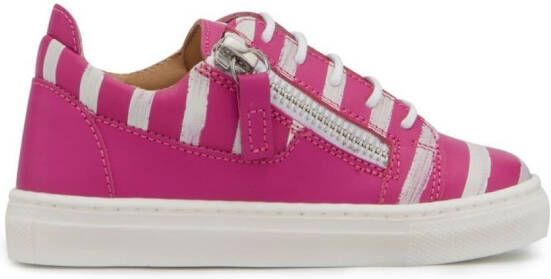 Giuseppe Zanotti stripe-detail leather sneakers Pink