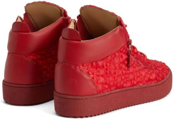 Giuseppe Zanotti studded high-top sneakers Red