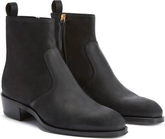 Giuseppe Zanotti suede panelled ankle boots Black