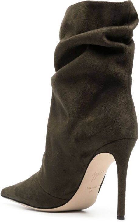 Giuseppe Zanotti suede pointed-toe boots Green