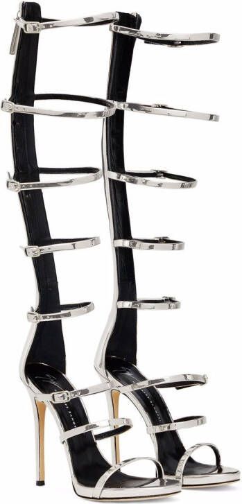 Giuseppe Zanotti Super Harmony 120mm caged sandals Silver